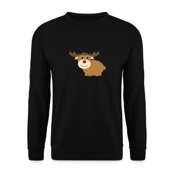 Noël des rennes - Sweat-shirt Unisexe - noir - Devant - Alina (178cm) & Michal (187cm)