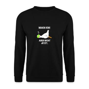 Ente lustig faul Spruch - Unisex Pullover - Schwarz - Vorne - Alina (178cm) & Michal (187cm)