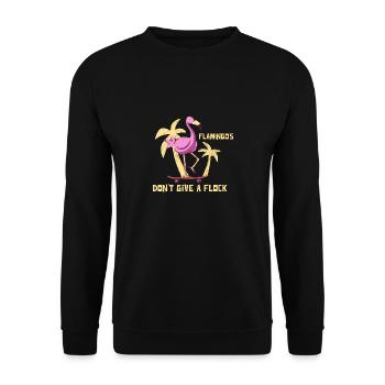 Flamingo Summer Design with slogan - Unisex Sweatshirt - black - Front - Alina (178cm) & Michal (187cm)