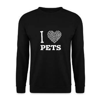 I love Pets - Pets - Pets - fun4m3 - Unisex Sweatshirt - black - Front - Alina (178cm) & Michal (187cm)