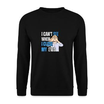 Lustiges, ironisches Design - Unisex Pullover - Schwarz - Vorne - Alina (178cm) & Michal (187cm)