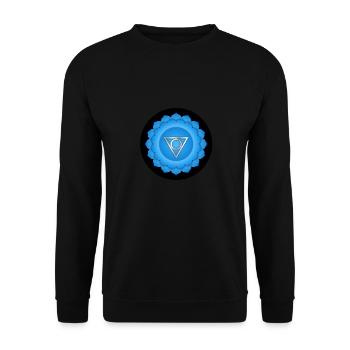 5th Chakra Visuddha Throat Chakra Throat Chakra - Unisex Sweatshirt - black - Front - Alina (178cm) & Michal (187cm)