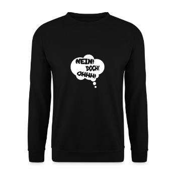 2705 Nein doch Ohhh - Unisex Pullover - Schwarz - Vorne - Alina (178cm) & Michal (187cm)