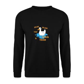 Drôle de dicton de canard - Sweat-shirt Unisexe - noir - Devant - Alina (178cm) & Michal (187cm)