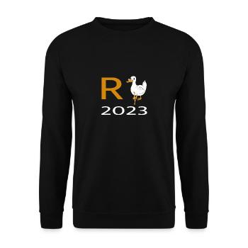 Rente Ente 2023 - Unisex Pullover - Schwarz - Vorne - Alina (178cm) & Michal (187cm)