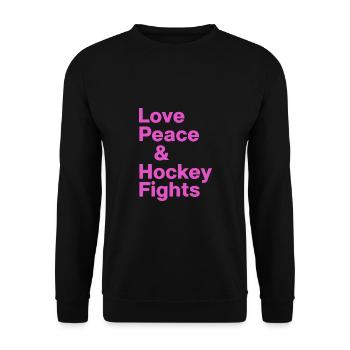 Hockey Feldhockey "Hockeyfight" Hockeysport - Unisex Pullover - Schwarz - Vorne - Alina (178cm) & Michal (187cm)