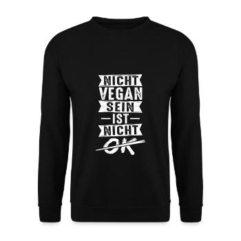 Nicht Vegan Sein Ist Nicht Okey Kein Fleisch Veget - Unisex Pullover - Schwarz - Vorne - Alina (178cm) & Michal (187cm)