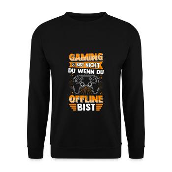 Gaming Online Statt Offline Controller Spieler Zoc - Unisex Pullover - Schwarz - Vorne - Alina (178cm) & Michal (187cm)