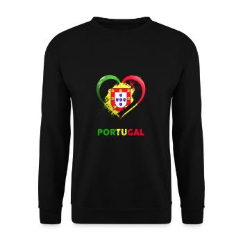 Portugal Heart - An extraordinary gift - Unisex Sweatshirt - black - Front - Alina (178cm) & Michal (187cm)