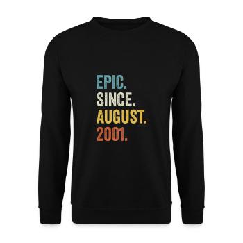 21 Years Old Epic Since August 2001 21st Birthday - Unisex Sweatshirt - black - Front - Alina (178cm) & Michal (187cm)