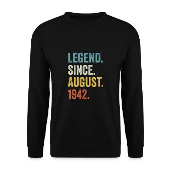 80 Years Old Legend Since August 1942 80th - Unisex Sweatshirt - black - Front - Alina (178cm) & Michal (187cm)