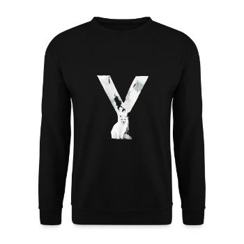 Y – decorative character – winter - Unisex Sweatshirt - black - Front - Alina (178cm) & Michal (187cm)