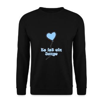 Blue Balloon Boy Gender Baby Child - Unisex Sweatshirt - black - Front - Alina (178cm) & Michal (187cm)
