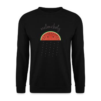 Melancholic watermelon - Unisex Sweatshirt - black - Front - Alina (178cm) & Michal (187cm)