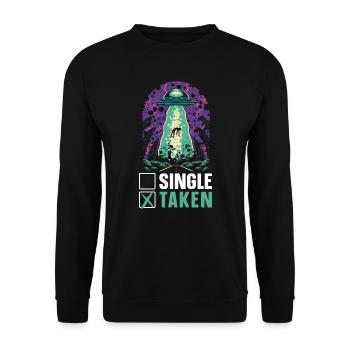 Alien Lover Außerirdisches Wesen Ufo - Unisex Pullover - Schwarz - Vorne - Alina (178cm) & Michal (187cm)