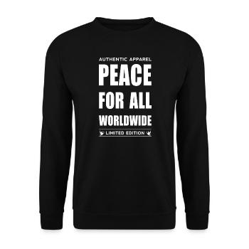 La paix pour tous dans le monde entier - Sweat-shirt Unisexe - noir - Devant - Alina (178cm) & Michal (187cm)
