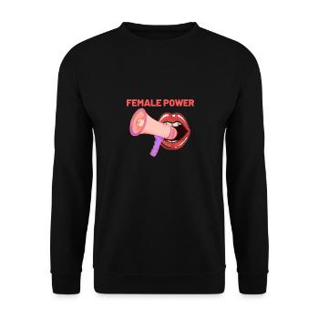 Female Power Feminism Idée de cadeau Girl Lips Equal - Sweat-shirt Unisexe - noir - Devant - Alina (178cm) & Michal (187cm)