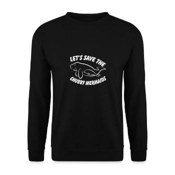 Rettet die Seekühe die Dugongs - Unisex Pullover - Schwarz - Vorne - Alina (178cm) & Michal (187cm)