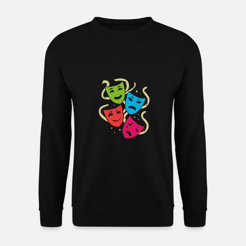 Theatermasken | bunte Masken - Unisex Pullover - Schwarz