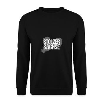 Stolzer Sachse Ostdeutschland Sachsen Ossi - Unisex Pullover - Schwarz - Vorne - Alina (178cm) & Michal (187cm)