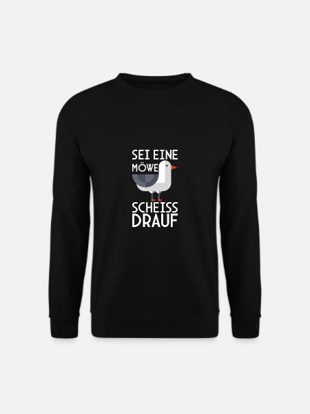 Möwe Scheiß drauf Meer Ostsee Nordsee - Unisex Pullover - Schwarz
