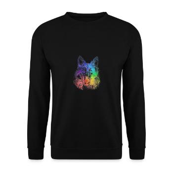 rainbow dog - Unisex Pullover - Schwarz - Vorne - Alina (178cm) & Michal (187cm)