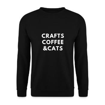 Crafts Coffee and Cats shirt - Unisex Sweatshirt - black - Front - Alina (178cm) & Michal (187cm)