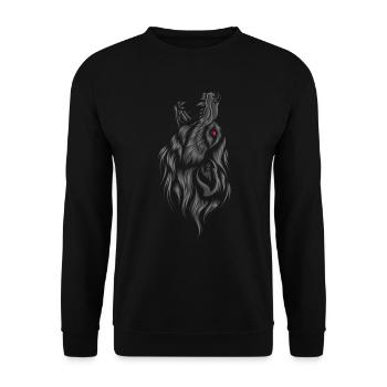 Viking Wolf - Fenrir howls to the gods - Unisex Sweatshirt - black - Front - Alina (178cm) & Michal (187cm)