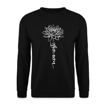 Lotus Blüte Namaste Yoga Zen Meditation - Unisex Pullover - Schwarz - Vorne - Alina (178cm) & Michal (187cm)