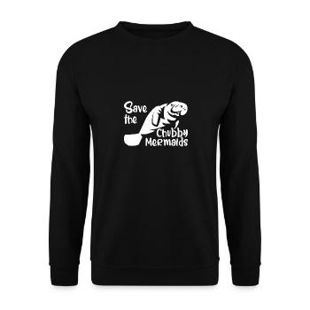 Rettet die Seekühe die Dugongs - Unisex Pullover - Schwarz - Vorne - Alina (178cm) & Michal (187cm)