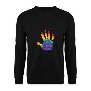 L’amour pour tous ! Le monde est coloré ! Cadeau LGBT - Sweat-shirt Unisexe - noir - Devant - Alina (178cm) & Michal (187cm)