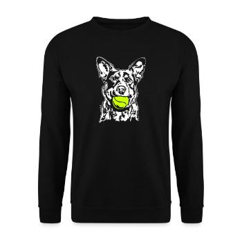 Bovins Chien Balle Balljunkie Chiens Wilsigns - Sweat-shirt Unisexe - noir - Devant - Alina (178cm) & Michal (187cm)