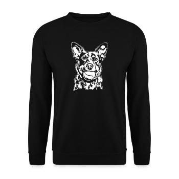 Bovins Chien Balle Balljunkie Chiens Wilsigns - Sweat-shirt Unisexe - noir - Devant - Alina (178cm) & Michal (187cm)