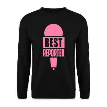 Reporter Korrespondent Journalist Medien Beruf - Unisex Pullover - Schwarz - Vorne - Alina (178cm) & Michal (187cm)