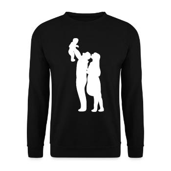Familie Papa Mama - Unisex Pullover - Schwarz - Vorne - Alina (178cm) & Michal (187cm)