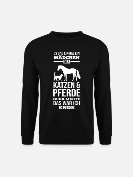 Pferde Pferdeliebhaber Katzenliebhaber Katzen - Unisex Pullover - Schwarz