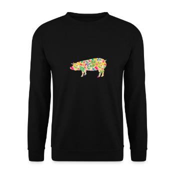 Pig - Unisex Sweatshirt - black - Front - Alina (178cm) & Michal (187cm)