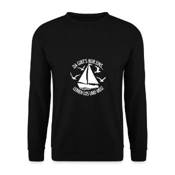 Leinen los und nichts wie weg! Wir legen ab! - Unisex Pullover - Schwarz - Vorne - Alina (178cm) & Michal (187cm)