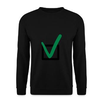 Check mark sign symbols - Unisex Sweatshirt - black - Front - Alina (178cm) & Michal (187cm)