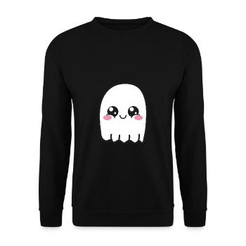 Geist Süß Kawaii - Unisex Pullover - Schwarz - Vorne - Alina (178cm) & Michal (187cm)