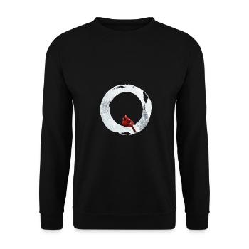 O – caractère décoratif – hiver - Sweat-shirt Unisexe - noir - Devant - Alina (178cm) & Michal (187cm)