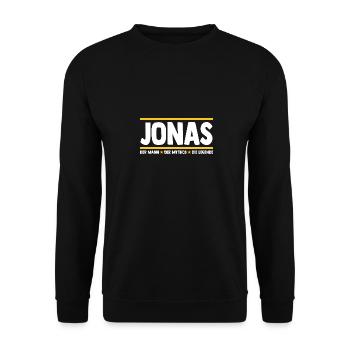 Jonas - Unisex Pullover - Schwarz - Vorne - Alina (178cm) & Michal (187cm)