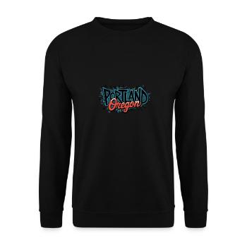 Oregon Portland Amerika Bundesstaat für Oregon - Unisex Pullover - Schwarz - Vorne - Alina (178cm) & Michal (187cm)