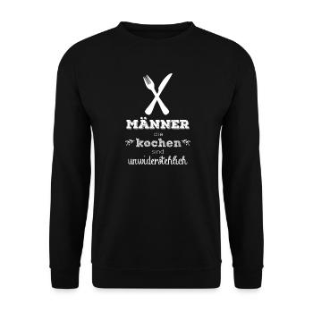 Les hommes qui cuisinent sont irrésistibles - Sweat-shirt Unisexe - noir - Devant - Alina (178cm) & Michal (187cm)