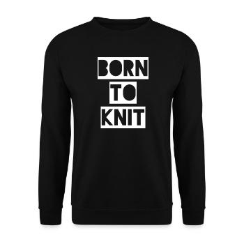 NÉ EN TRICOT - Né pour tricoter. - Sweat-shirt Unisexe - noir - Devant - Alina (178cm) & Michal (187cm)