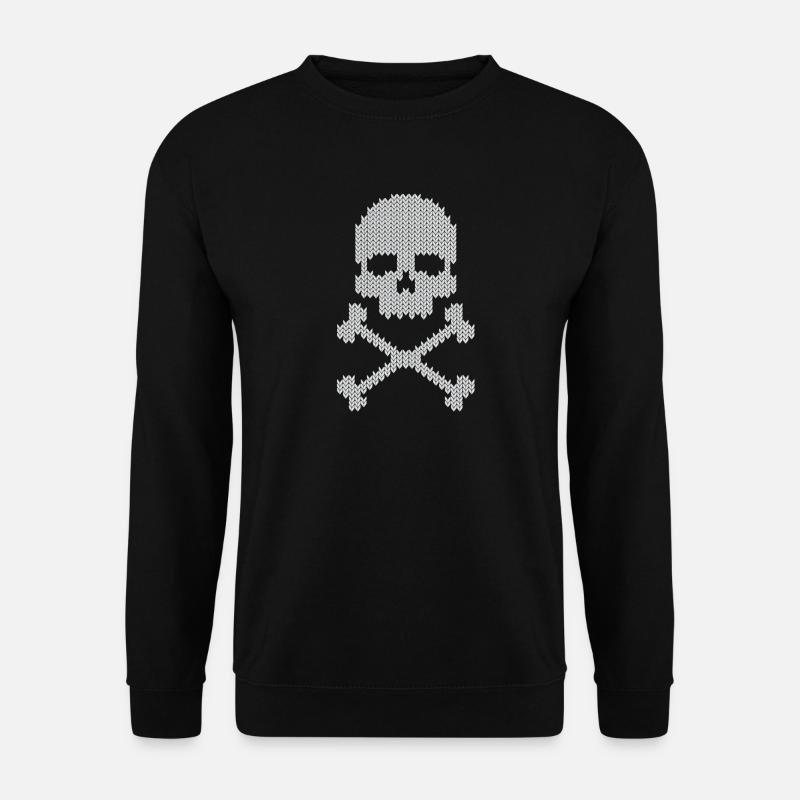 Schädel skull gestrickte - Unisex Pullover - Schwarz