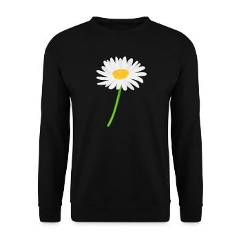 Blume Gänseblümchen mit Stiel - Unisex Pullover - Schwarz - Vorne - Alina (178cm) & Michal (187cm)