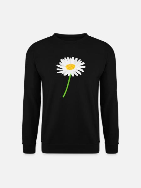 Flower daisy with stem - Unisex Sweatshirt - black