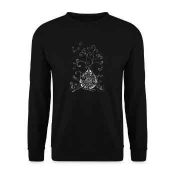 Playful Snow Tree in Black and White with Mandala - Unisex Sweatshirt - black - Front - Alina (178cm) & Michal (187cm)