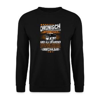 Busfahrer - Unisex Pullover - Schwarz - Vorne - Alina (178cm) & Michal (187cm)